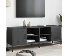 TV staliukas Televizoriaus spintelės, 2vnt., juodos, 68x39x50,5cm, plienas
