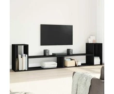 TV staliukas Televizoriaus spintelės, 2vnt., juodos, 100x30x50cm, MDP