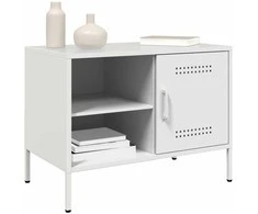 TV staliukas Televizoriaus spintelės, 2vnt., baltos, 68x39x50,5cm, plienas
