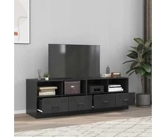 TV staliukas Televizoriaus spintelės, 2vnt., juodos, 67x39x44cm, plienas