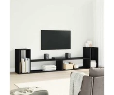 TV staliukas Televizoriaus spintelės, 2vnt., juodos, 100x30x50cm, MDP