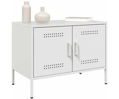 TV staliukas Televizoriaus spintelės, 2vnt., baltos, 68x39x50,5cm, plienas