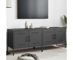 TV staliukas Televizoriaus spintelės, 2vnt., juodos, 68x39x50,5cm, plienas