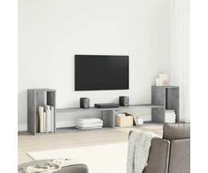 TV staliukas Televizoriaus spintelės, 2vnt., betono pilkos, 100x30x50cm, MDP