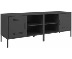 TV staliukas Televizoriaus spintelės, 2vnt., juodos, 68x39x50,5cm, plienas