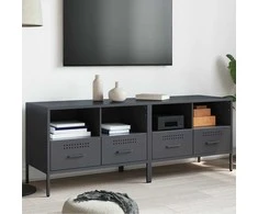 TV staliukas TV spintelės, 2vnt., antracito, 68x39x50,5cm, plienas