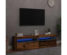 TV staliukas Televizoriaus spintelės su LED, 2vnt., medienos, mediena