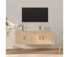TV staliukas Televizoriaus spintelių komplektas, 2 dalių, ąžuolo, mediena