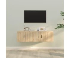 TV staliukas Televizoriaus spintelių komplektas, 2 dalių, ąžuolo, mediena