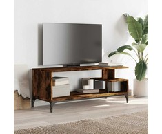 TV staliukas TV spintelė, dūminė, 102x40x41cm, apdirbta mediena ir plienas