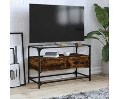 TV staliukas TV spintelė, dūminio ąžuolo, 80x35x51cm, mediena