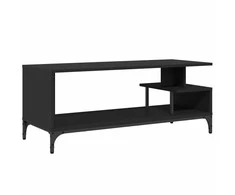 TV staliukas TV spintelė, juoda, 102x40x41cm, apdirbta mediena ir plienas