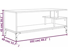 TV staliukas TV spintelė, pilka, 102x40x41cm, apdirbta mediena ir plienas