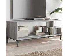 TV staliukas TV spintelė, pilka, 102x40x41cm, apdirbta mediena ir plienas