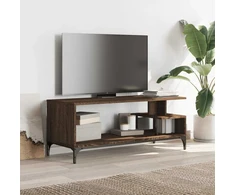 TV staliukas TV spintelė, ruda, 102x40x41cm, apdirbta mediena ir plienas