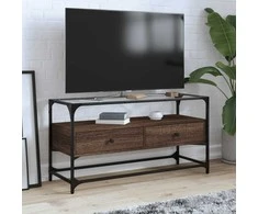 TV staliukas TV spintelė, ruda ąžuolo, 98x35x51cm, mediena