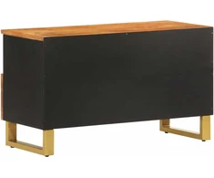 TV staliukas TV spintelė, ruda ir juoda, 80x33,5x46cm, mango masyvas