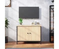 TV staliukas TV spintelė su durelėmis, ąžuolo, 60x35x45cm, mediena