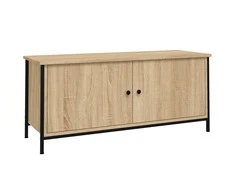 TV staliukas TV spintelė su durelėmis, ąžuolo, 102x35x45cm, apdirbta mediena