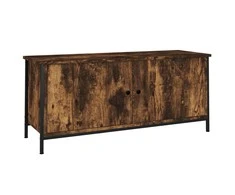 TV staliukas TV spintelė su durelėmis, dūminio ąžuolo, 102x35x45cm, mediena