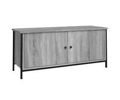 TV staliukas TV spintelė su durelėmis, pilka ąžuolo, 102x35x45cm, mediena