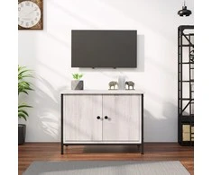 TV spintelė su durelėmis, pilka ąžuolo, 60x35x45cm, mediena