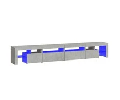 TV staliukas TV spintelė su LED apšvietimu, betono pilka, 260x36,5x40cm