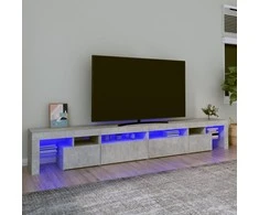 TV staliukas TV spintelė su LED apšvietimu, betono pilka, 260x36,5x40cm