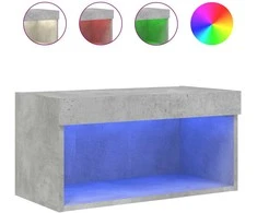 TV staliukas TV spintelė su LED lemputėmis, betono pilka, 60x30x30cm