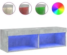 TV staliukas TV spintelė su LED lemputėmis, betono pilka, 100x30x30cm
