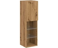TV staliukas TV spintelė su LED lemputėmis, ruda ąžuolo, 30,5x30x102cm