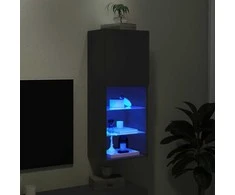 TV spintelė su LED lemputėmis, juodos spalvos, 40,5x30x102cm