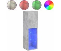 TV staliukas TV spintelė su LED lemputėmis, betono pilka, 30,5x30x102cm