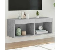 TV staliukas TV spintelė su LED lemputėmis, betono pilka, 80x30x30cm