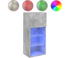 TV staliukas TV spintelė su LED lemputėmis, betono pilka, 40,5x30x90cm