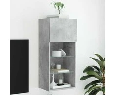 TV staliukas TV spintelė su LED lemputėmis, betono pilka, 40,5x30x90cm