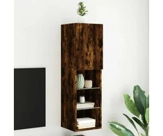 TV staliukas TV spintelė su LED lemputėmis, dūminio ąžuolo, 30,5x30x102cm