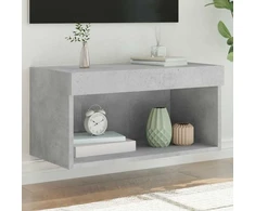 TV staliukas TV spintelė su LED lemputėmis, betono pilka, 60x30x30cm