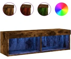 TV staliukas TV spintelė su LED lemputėmis, dūminio ąžuolo, 100x30x30cm