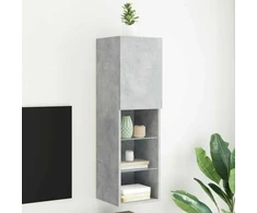TV staliukas TV spintelė su LED lemputėmis, betono pilka, 30,5x30x102cm