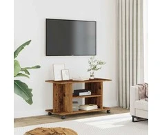 TV staliukas TV spintelė su ratukais, medienos, 80x40x45 cm, mediena
