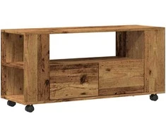 TV staliukas TV spintelė su ratukais, medienos, 102x34,5x43cm, mediena
