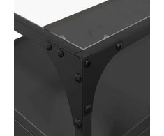 TV staliukas TV spintelė su stikliniu stalviršiu, juoda, 98x35x51cm, mediena