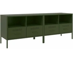 TV staliukas TV spintelės, 2vnt., alyvuogių, 68x39x50,5cm, plienas