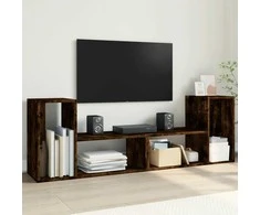 TV staliukas TV spintelės, 2vnt., dūminės, 75x30x50cm, apdirbta mediena