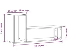 TV staliukas TV spintelės, 2vnt., dūminio ąžuolo, 100x30x50cm, MDP