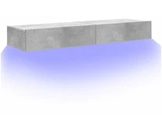 TV staliukas TV spintelės su LED lemputėmis, 2vnt., betono, 60x35x15,5cm
