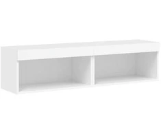 TV staliukas TV spintelės su LED lemputėmis, 2vnt., baltos, 60x30x30cm