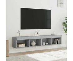 TV staliukas TV spintelės su LED lemputėmis, 2vnt., betono, 80x30x30cm