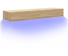 TV staliukas TV spintelės su LED lemputėmis, 2vnt., ąžuolo, 60x35x15,5cm